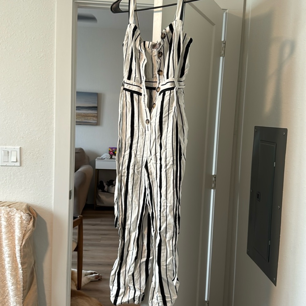 LOFT striped Jumpsuit